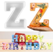 Large Letter Molds for Resin - 6 Inch Big Silicone Letter Molds for Resin - Jumbo Alphabet Resin Molds - A to Z Letter Decoration Molds for Birthday Party, Craft, Ornament, White