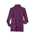 thumbnail image 4 of Fanxing Women's Turtleneck Sweaters Long Sleeve Ribbed Slim Fitted Tops Casual Fall Fashion Basic Layering Knit Jumper Purple Free Size, 4 of 5