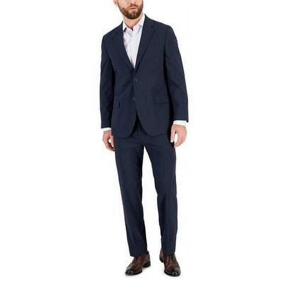 Nautica Men's Modern-Fit Bi-Stretch Fall Suit Jacket Blue Tick 46R B4HP $395