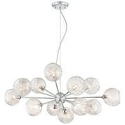 Possini Euro Design Wired Chrome Chandelier Lighting 32 Wide Modern Sputnik Art Glass 12-Light Fixture for Dining Room House Foyer Kitchen Island