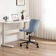 thumbnail image 7 of Kidol & Shellder Blue Desk Chair with Wheels, Adjustable Rocking Cozy PU Mid-Back Office Task Chair, 7 of 7
