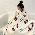 thumbnail image 6 of Halloween Ghost Pumpkin Hello Kitty Plush Kawaii Large Flannel Blanket Cotton Sofa Nap Blanket Bed Sheet Warm Christmas Gift, 6 of 9
