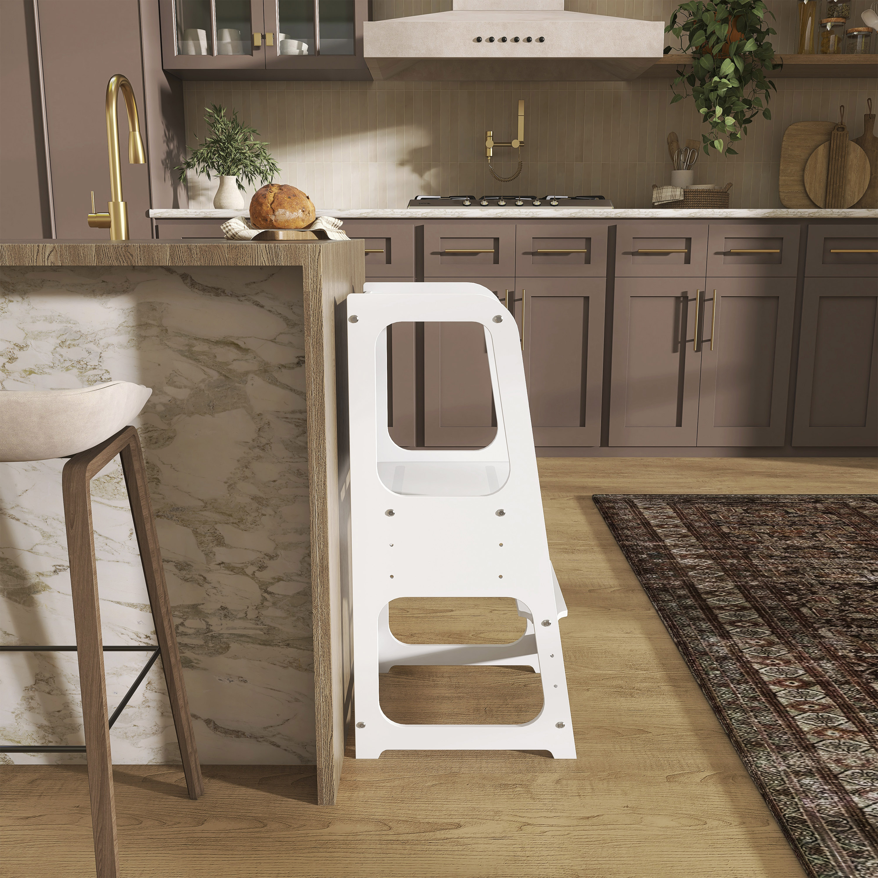 Dream On Me Explora Tower & Step Stool, Anti-slip Base, Multipurpose Kids Step Stool, White