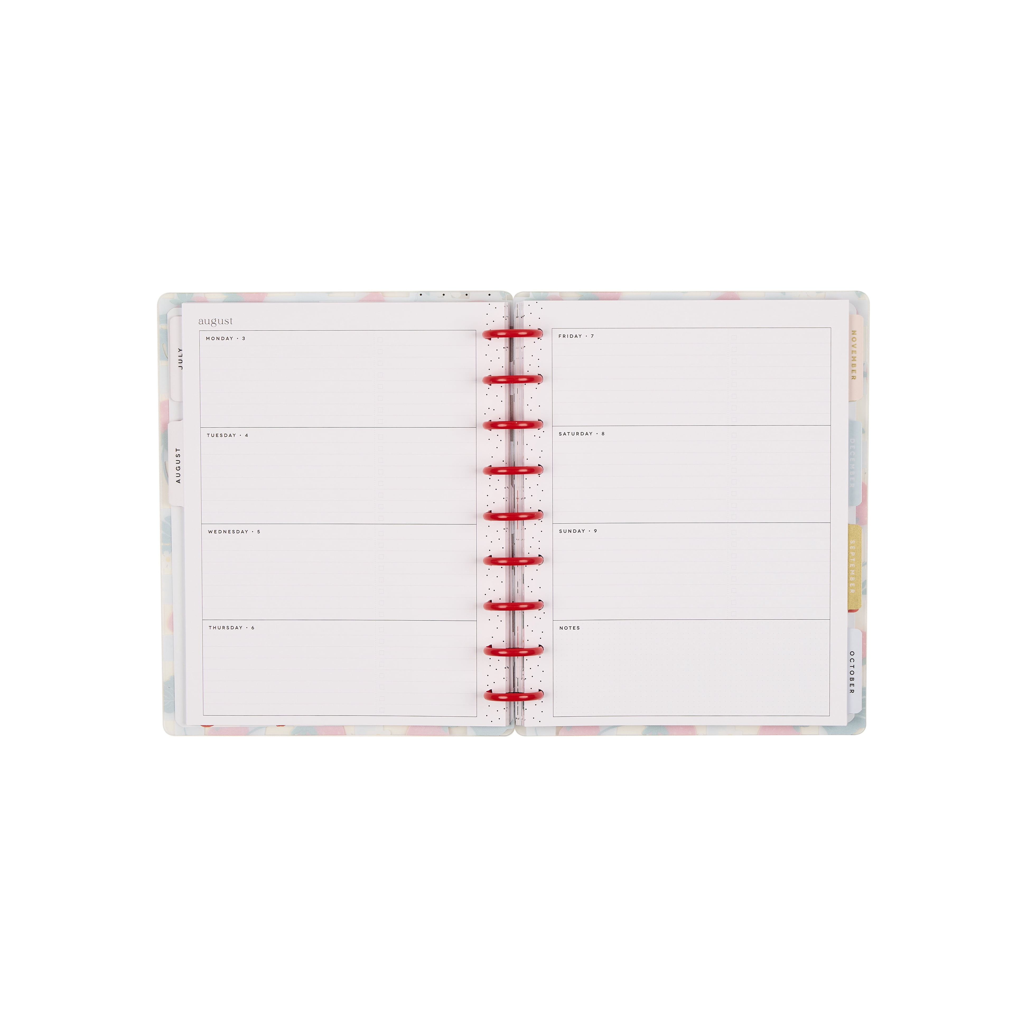 Happy Planner Strawberry Picnic Dated 12-Month Planner, July 2026 – June 2027, Classic Size, Horizontal Layout, Disc-Bound, 3 Bonus Months, 2 Sticker Sheets, 7" x 9.25"