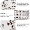 thumbnail image 3 of MGEZCOO Studded Belts Punk Rock Studded Belts with Bright Pyramid Rivets for Men and Women, 3 of 6