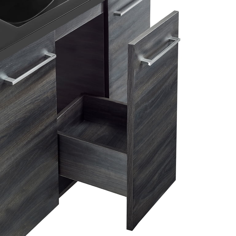 Swiss Madison Annecy 36" Bath Vanity In Phantom Black - Freestanding, 2 Doors + 1 Drawer, Slow-Close, MDF Construction