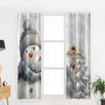 thumbnail image 5 of Hokiten Grey Snowman Christmas Blackout Curtains | Light Blocking Print Window Curtains, Xmas Snowflake Tree Gray Thermal Insulated Window Drapes for Living Room Kitchen Cafe (2 Panels, 84"W x 45"L), 5 of 7