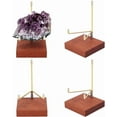 thumbnail image 2 of 4 Pcs Display Stand Easel Stand with Adjustable Metal Arms and Wooden Base for Rock Geodes Mineral Gemstones Fossils Agate 2.76x2.76x4.57inch, 2 of 8