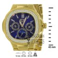 thumbnail image 3 of 14K Gold Tone Simulated Diamond Blue Face Dial Joe Rodeo Jojo Jojino Water Resistance Metal Band Watch, 3 of 4