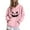 #109-Pink, variant on Craaazy Halloween Sweatshirt For Women Long Sleeve Hooded Tops With Pocket Halloween Printed Casual Loose Sweatshirt Gifts For Women
