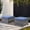 Blue, variant on PARKWELL 2PCS  Outdoor Wicker Ottoman Patio Rattan Furniture Metal Footrest Seat Square Footstool Patio Furniture w/ Gray Cushion