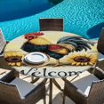 thumbnail image 5 of Yellow Retro Rooster Round Tablecloth 45-54 Inch Round Fitted Table Cloth with Elastic Edge, Farmhouse Animals Sunflower Waterproof Table Cover Protector for Outdoor Picnic Party Dining, 5 of 6