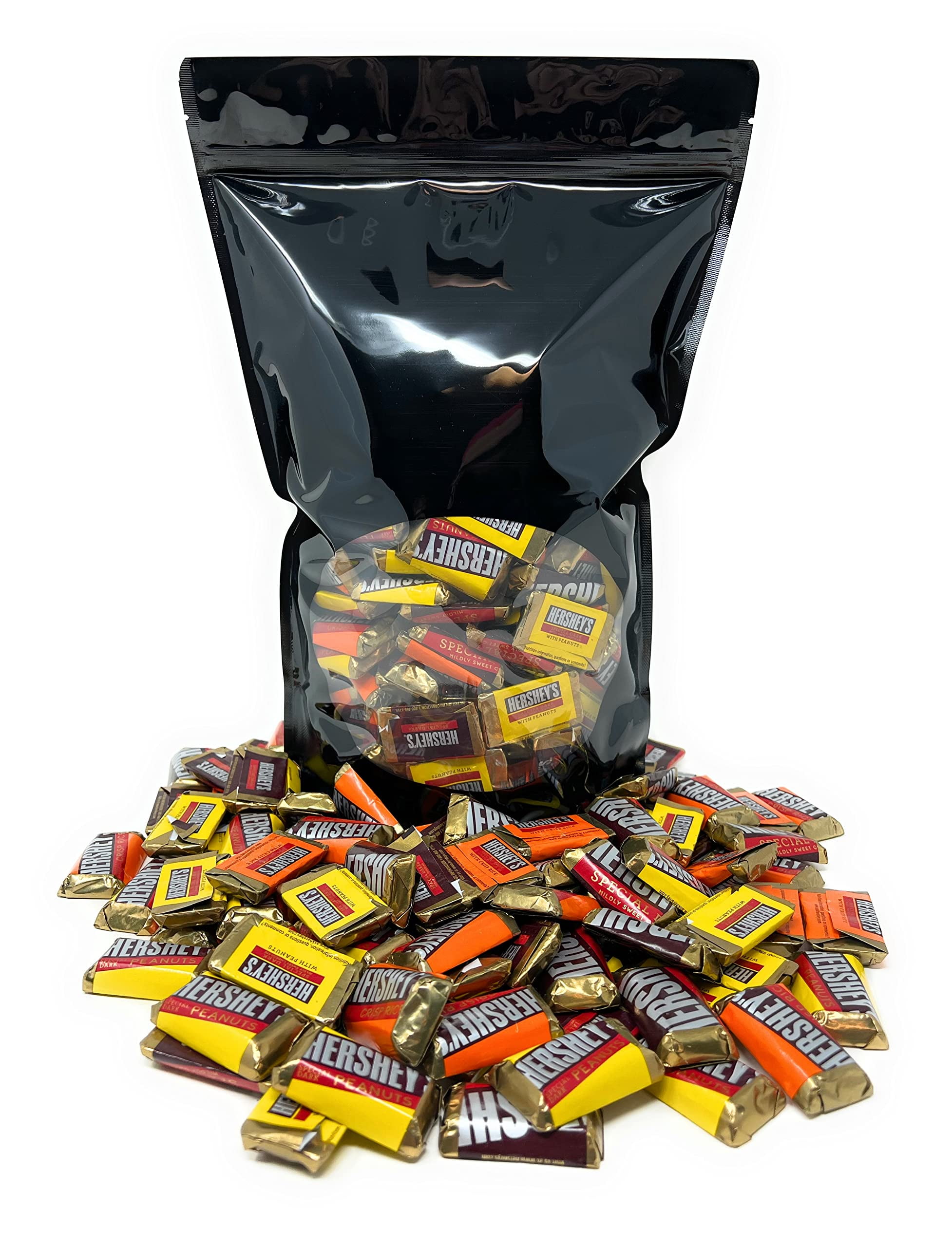 Hershey's Special Dark Favorites Mini Chocolate Bars 3 Lbs Variety Assortment Mix Individually Wrapped In Resealable Bag 150+ Pieces (48 Oz)