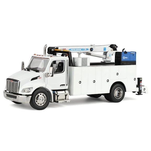 Diecast Masters 1/50 White Peterbilt 536 Auto-Crane Work Service Truck with Miller Trailblazer 71223