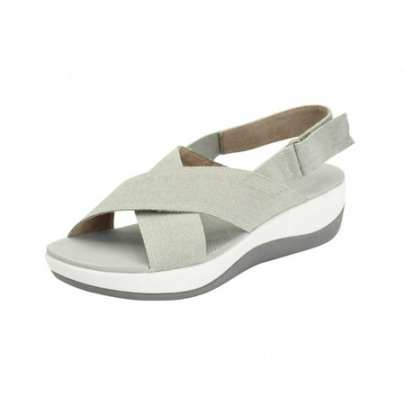 

Danhjin Women s Sandals Topic Open Toe Buckle Ankle Strap Flatform Wedge Casual Sandal Comfortable Dressy Sandals for Shop Walking Sandals - Summer Savings Clearance