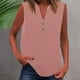 thumbnail image 2 of Camiseta sin mangas de verano para mujer, corte holgado, plisada, cuello en V, sin mangas, fluida, informal, 2 of 5