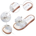 thumbnail image 5 of Little Girls Strappy Slip On Sandals Shiny Butterfly Bowknot Decor Soft Flat Sole Toddler Kids Casual Outdoor Comfort Footwear Gibobby,13.5,White, 5 of 5