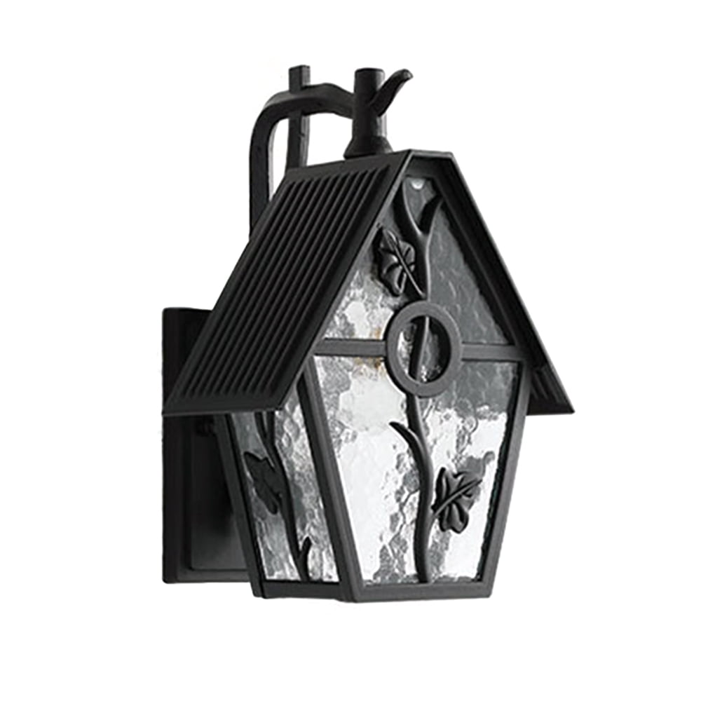 Waterproof Outdoor Wall Sconces, Frosted Glass Flower Wall Lamp, House-shaped Wall Lamp, Wall Mount Light, European Style Lighting Fixture