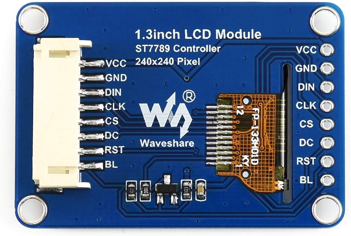 TOP1 1.3inch Display LCD Screen Module 240×240 Pixels SPI Communication RGB 65K Color LED Backlight Support /STM32 Board