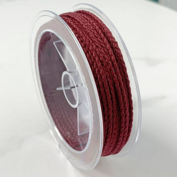 Zhuge Cuerda de algodón de escamas de dragón de 2 mm, cuerda de algodón tejida para cuerdas hechas a mano, pulseras de nudos tejidos y cuerdas rojo oscuro