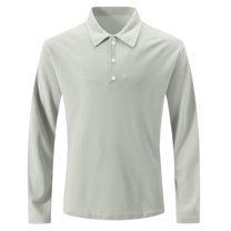 Mlzmgr Men's Golf Shirts Long Sleeve 1/4 Button Business Casual Daily Work Shirts Solid Color S-3XL