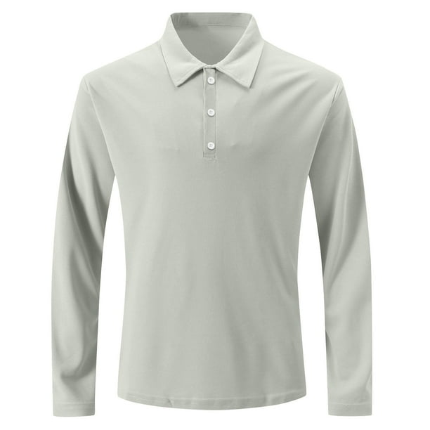 pstuiky Camisas casuales de manga larga para hombre, Camisa blusa de manga larga con cuello alto y botones estilo casual a la moda para hombre tops de invierno para hombre xxl