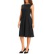thumbnail image 4 of Vestido de trabajo con cintura ajustable INSPIRE CHIC para mujer, vestido midi sin mangas de cuello barco, color negro, 4 of 6
