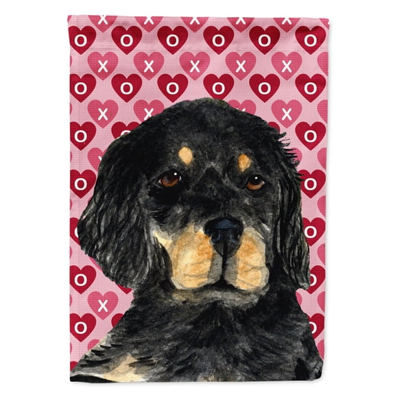 Carolines Treasures SS4515-FLAG-PARENT Gordon Setter Hearts Love and Valentines Day Portrait Flag  multicolor