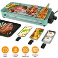 thumbnail image 2 of Electric Indoor Grill, 2 in 1 Indoor Grills for Kitchen with Grill Net Non-Stick Cooking Removable Plate, Temperature Control, Dishwasher Safe, 1500W Smokeless Grill, 2 of 12