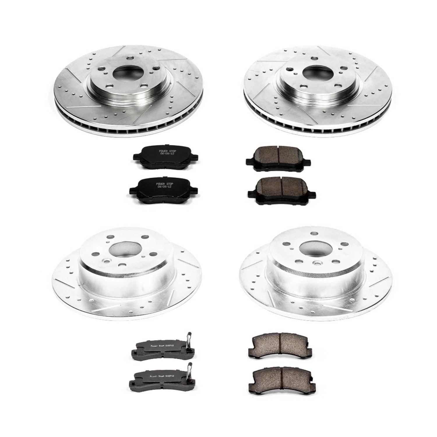 PowerStop Front and Rear Z23 Evolution Sport Carbon-Fiber Ceramic Brake Pad and Drilled & Slotted Rotor Kit Fits: LEXUS Select Models K2774