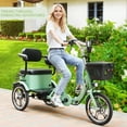 thumbnail image 3 of VIPQV Electric Tricycle for Adults, 400W Folding Trike Ebike 16", 3 Wheel Electric Tricycle, 14MPH Max Speed, Up to 34 Miles, 48V 12AH UL2849 Tricycle, Green, 3 of 11