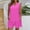 Hot Pink, variant on Viadha Womens Short Sets Women Fashionable Casual Solid Color Sleeveless V-neck Casual Loose Top Shorts Set