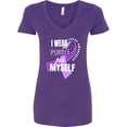 thumbnail image 3 of Inktastic I Wear Purple for Myself Lupus Awareness Women's V-Neck T-Shirt, 3 of 5