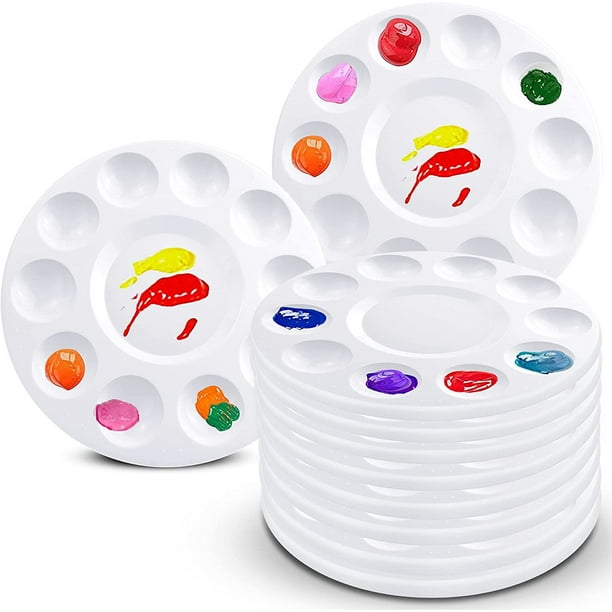 Paint Tray Palettes Plastic Round Pallet for Kids or Pupils to