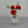 thumbnail image 7 of Eternal Blossom 10 PCS Artificial Flowers Chrysanthemum Ball Bouquet, Silk Floral Fake Long Stem Hydrangea Bouquet Suitable f or Home Garden Party Office Coffee House Decoration Wedding (Red), 7 of 7