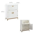 thumbnail image 5 of Design House Leick Home Drop Lid Hideaway Desk in White and Gold, 5 of 14