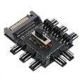 thumbnail image 1 of Multi Way Splitter Cooler Cooling Fan Hub PC Computer 1 to 8 3pin 12V Power Socket PCB Adapter XXM8, 1 of 8