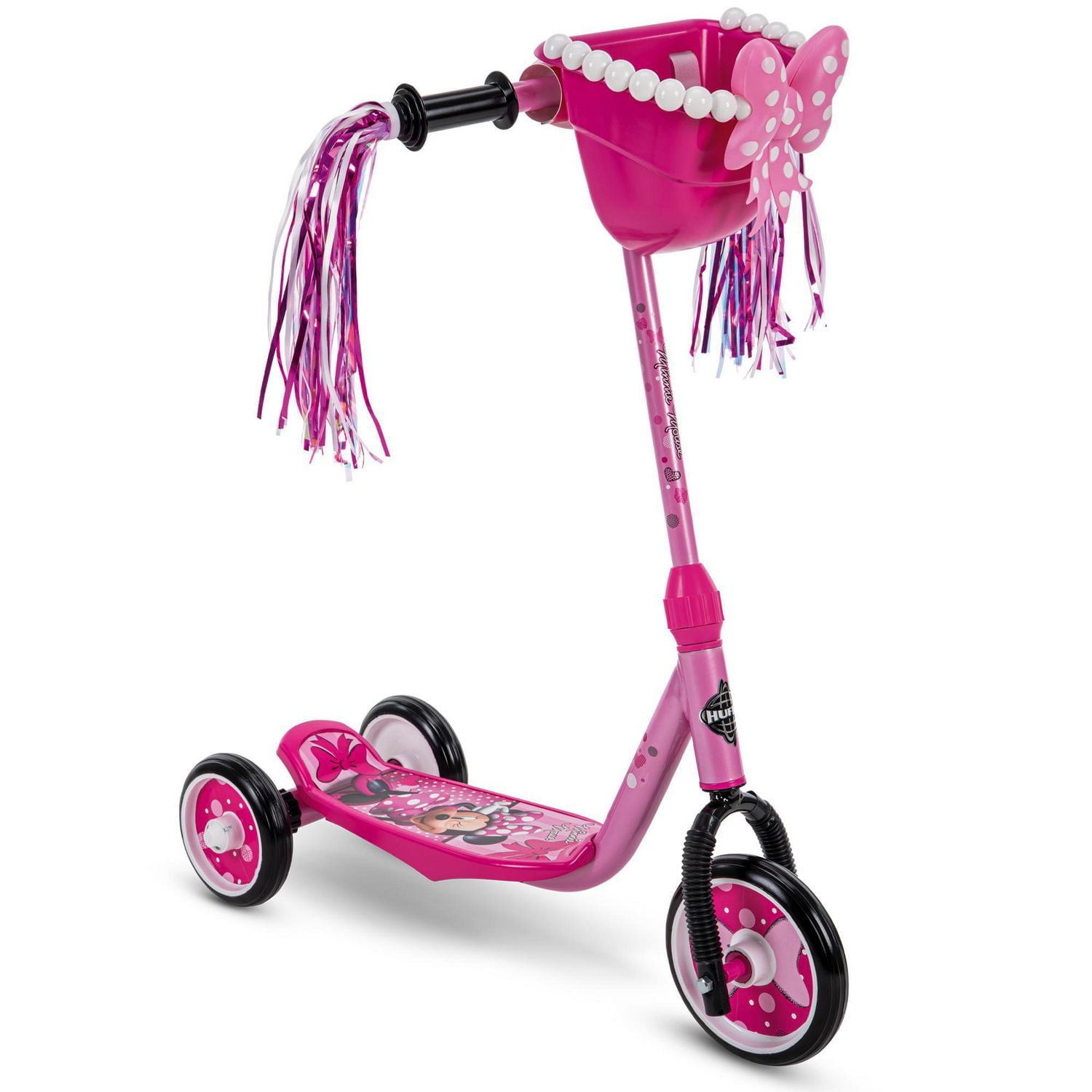 Patinete De 3 Ruedas MINNIE Para Niños, Plataforma Antideslizante, Manillar Antiapriete, Frenos Traseros Y Ruedas Delanteras Inclinables, Rodamientos ABEC 5