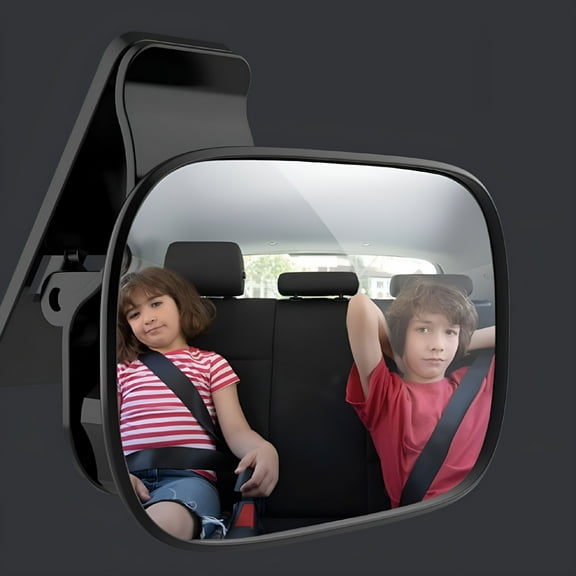 MELIVO Baby Car Mirror, Car Seat Mirror for Rear Facing, Shatterproof, Large Safety Crash Tested Clear Wide View, Black