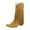 Yellow, variant on Wide Calf Cowboy Cowgirl Riding Boots for Women with Long Fringe Boho Studded Suede Pointed Toe Knee High Western Tall Boots Yellow Size 7