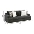 thumbnail image 6 of Benjara Henly 96 Inch Sofa, Oversized, 4 Accent Pillows, Soft Gray Polyester, 6 of 6