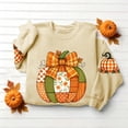 thumbnail image 6 of Ynynloco Women's Pumpkin Graphic with Bow Sweatshirts Crewneck Casual Fall Long Sleeve Tops, 6 of 7