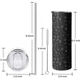 thumbnail image 5 of 20oz Black White Halloween Skull Bat Moon Pattern Skinny Tumblers Stainless Steel Tumbler with Lid and Straw,Vacuum Insulated Double Wall Travel Tumbler Cups with Cleaning Brush for Coffee,Tea, 5 of 6