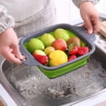 thumbnail image 6 of Soumake 2Pcs Fruit Drain Baskets Food Grade Large Capacity Hanging Hole Design BPA Free Space-saving Collapsible Drainer Fruit Vegetable Washing Baskets for Home, 6 of 8
