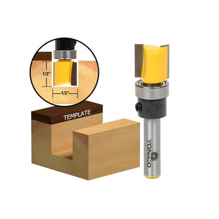 

Yonico 1/2 Hinge Mortise Flush Trim Template Router Bit - 1/4 Shank - 14169q