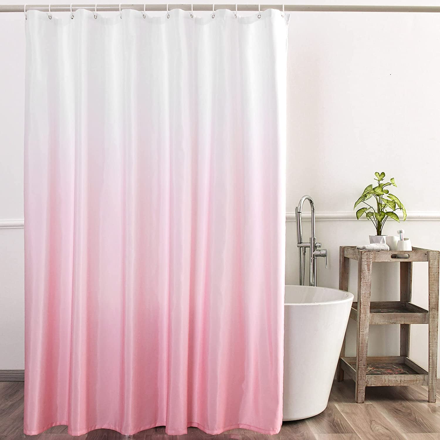 Ombre Pink Shower Curtain Sets for Bathroom Accessories Fabric
