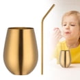 thumbnail image 2 of Stainless Steel Stemless Wine Glass Cup - Insulated Drinking Cup for Wine Cocktails - Double Wall Metal Tumbler for Outdoor - 1 Cup - Gold, 2 of 8