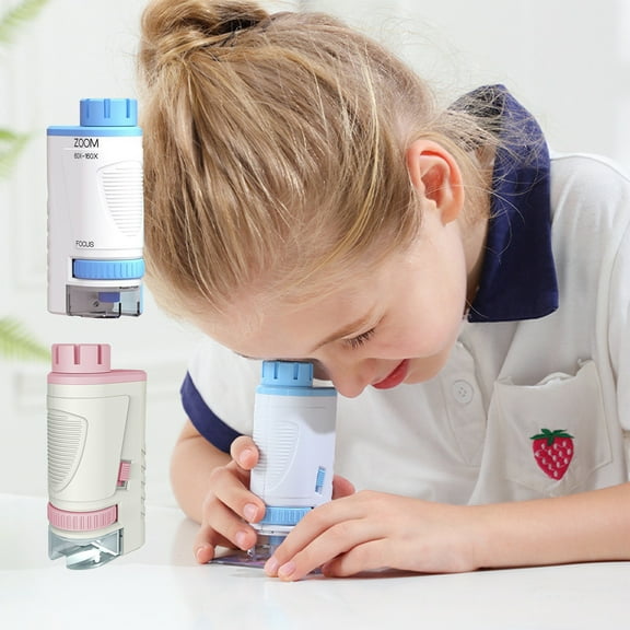 wycnly Kids Toys Portable Pocket Handheld Microscope Toys, Interactive Learning, Mini High-definition Optical Microscope, Outdoor Science Nature Exploration Toys for Students Toy