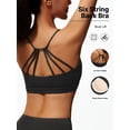 thumbnail image 1 of PISONIC Women's Sports Bra with Six String Back, Medium Support, Crew Neck, Non-Removable Padding, Knit Fabric, Casual Wear, Medium Stretch, for Exercise, Training, Running, Yoga, Crop Vest, 1 of 11