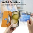 thumbnail image 6 of For iPhone 14 Pro Case with RFID Blocking Card Holder for Women and Men,Compatible with MagSafe,Detachable Wallet 2 in 1 PU Leather Magnetic Snap Flip Kickstand Zipper Pouch Phone Case,Yellow, 6 of 9